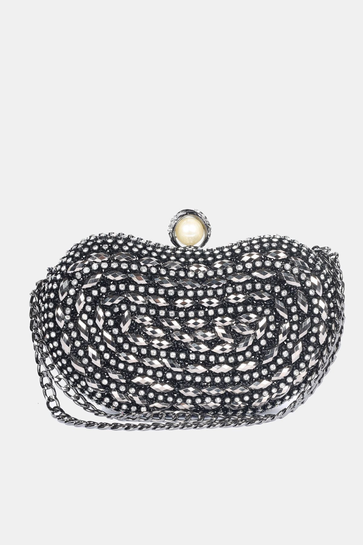 Explosion Metalik Taşlı Clutch El Çantası - Özel Günler İçin