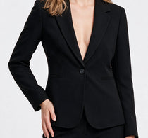 Ekol Kadın Çentikli Yaka Tek Düğmeli Normal Kesim Uzun Kollu Blazer Ceket