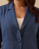 Gala-xi Minimalist Uzun Kol Kadın Keten Ceket - Günlük & İş