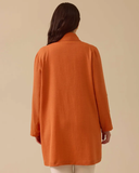 جاكيت بغطاء رأس بأكمام قابلة للطي مطرزة بمقاسات كبيرة من Gala-Xi