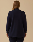 جاكيت بمقاسات كبيرة من قماش مزدوج بسحاب من جالا-إكسي