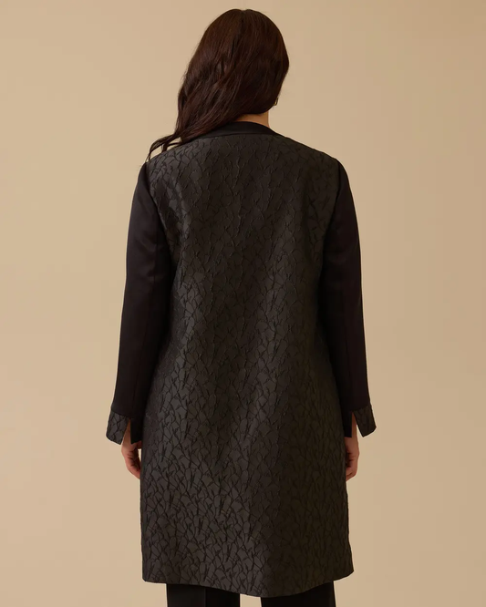 Büyük Beden Desenli Jakar Ceket Takim Gala-Xi