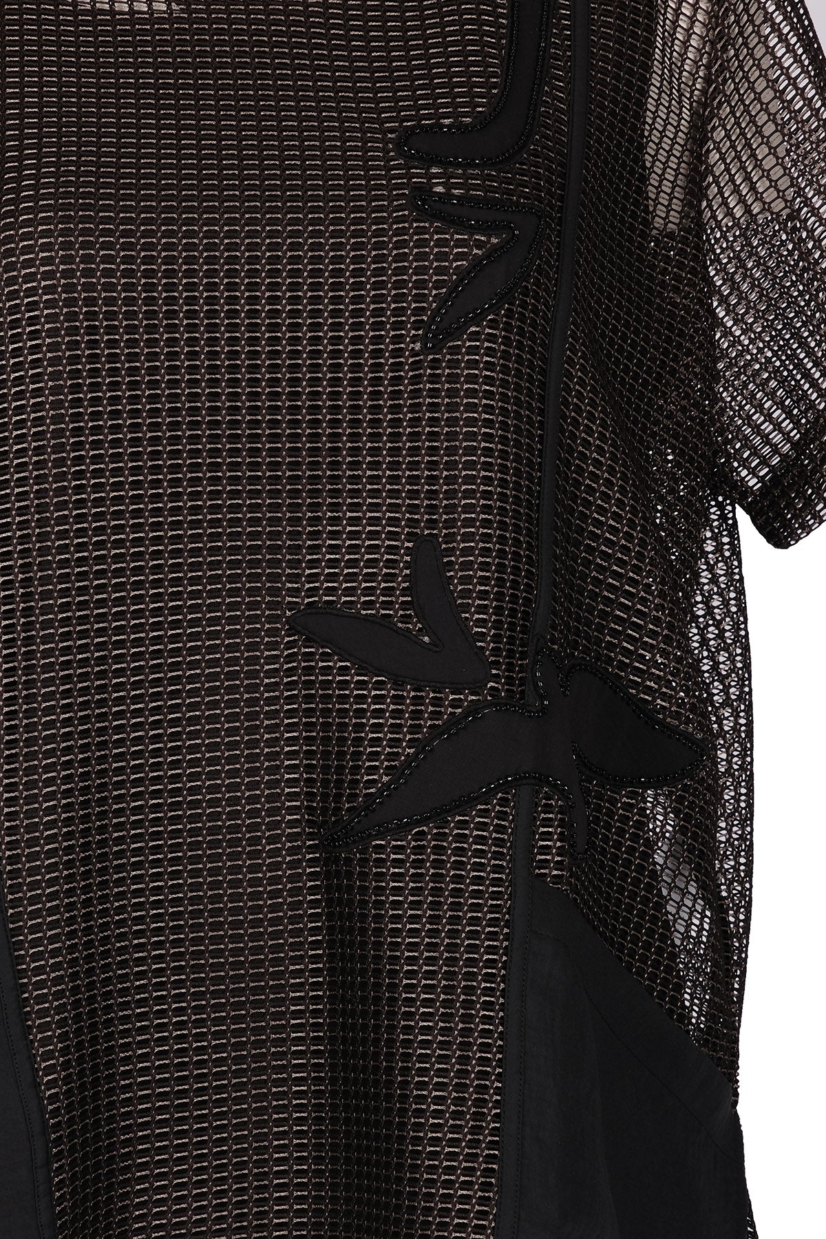 Vedi-bb Oversize File Detaylı Kısa Kol Kadın Ceket - Minimalist Tarz