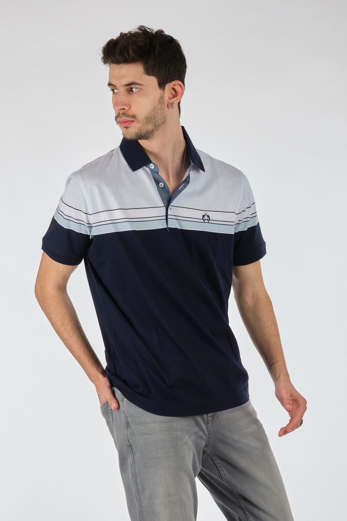 Claudio Campione Minimalist Polo Yaka Kısa Kol Erkek T-Shirt - Günlük Stil Translation missing: tr.content.product_image_secondary