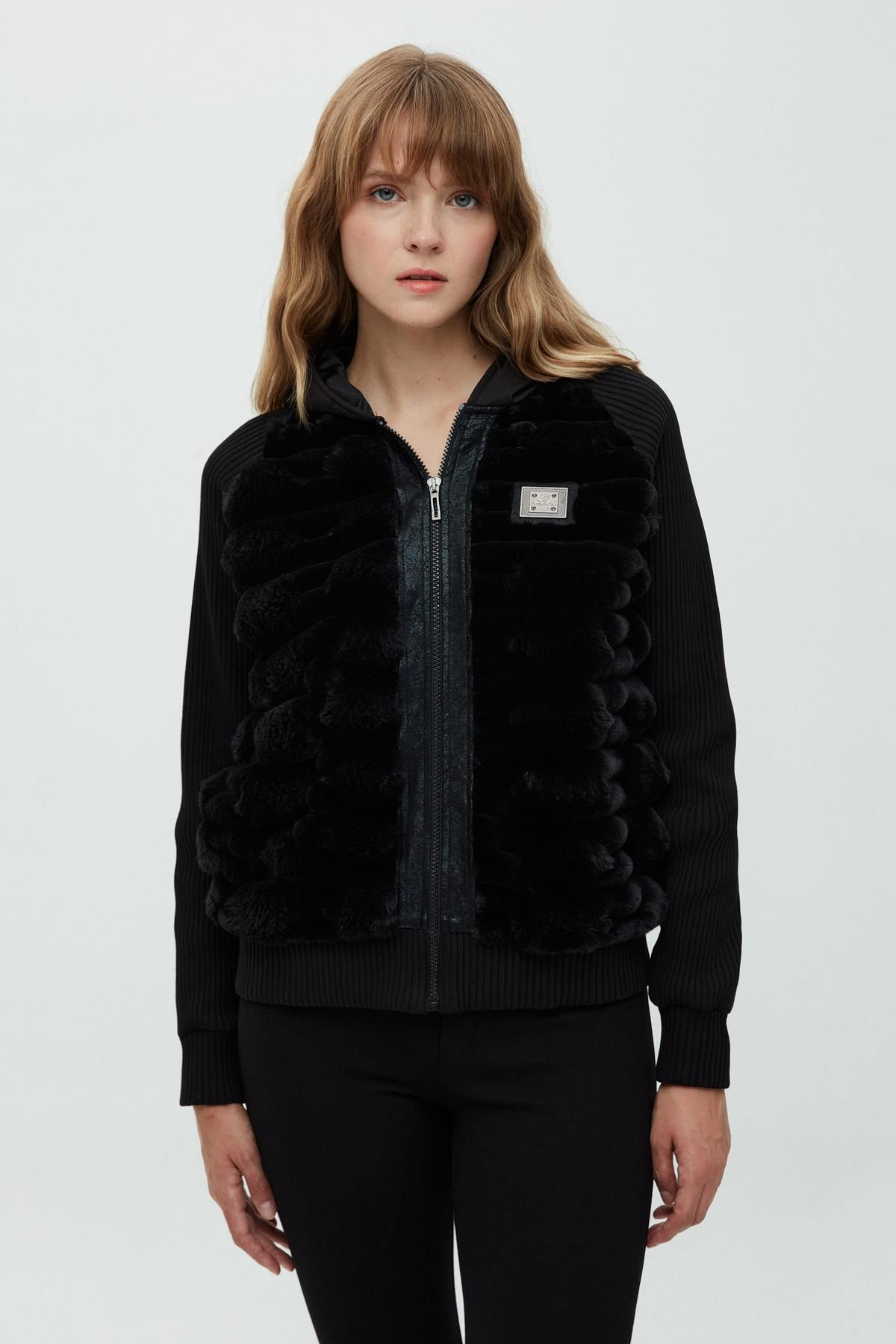 Daido Kadın Oversize Peluş Fermuarlı Kaban - Yeni Sezon Translation missing: ar.content.product_image_secondary