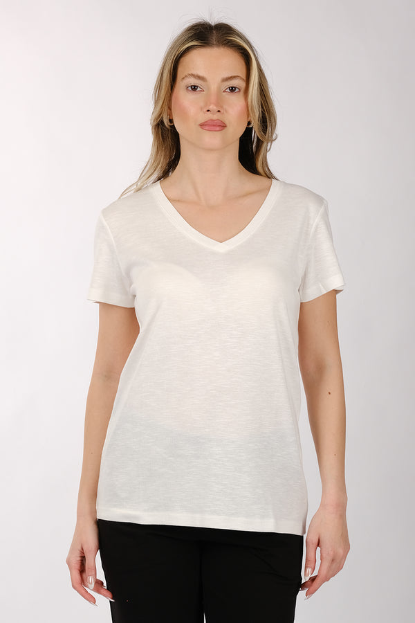 Daido Kadın Oversize V Yaka Kısa Kol Minimalist T-Shirt