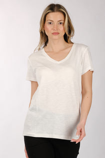 Daido Kadın Oversize V Yaka Kısa Kol Minimalist T-Shirt