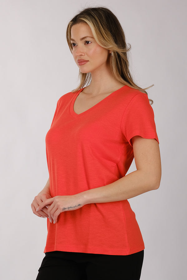 Daido Kadın Oversize V Yaka Kısa Kol Minimalist T-Shirt