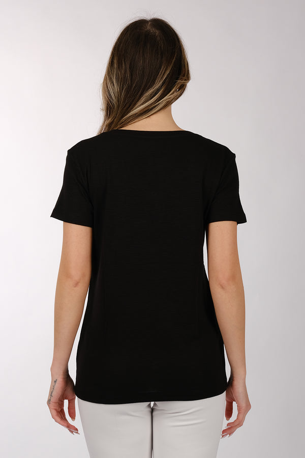 Daido Kadın Oversize V Yaka Kısa Kol Minimalist T-Shirt