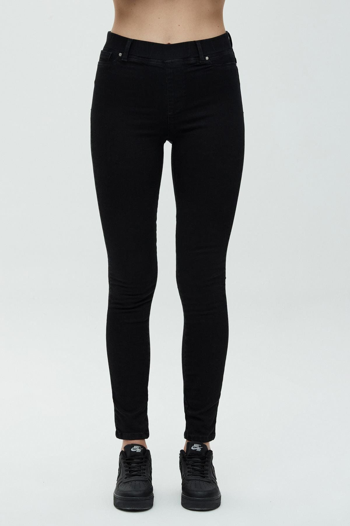 Daido Minimalist Elastik Belli Dar Paça Kadın Pantolon - Günlük Kullanım Translation missing: ar.content.product_image_secondary