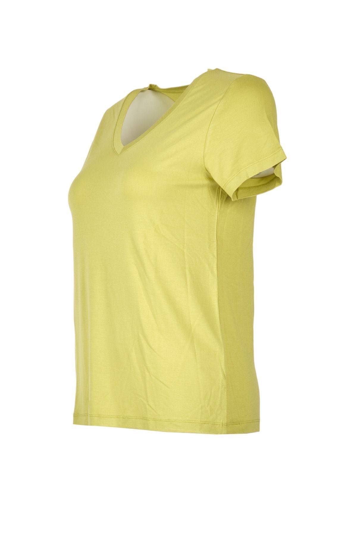 Daido Kadın V Yaka Kısa Kol Minimalist T-Shirt - Rahat ve Şık