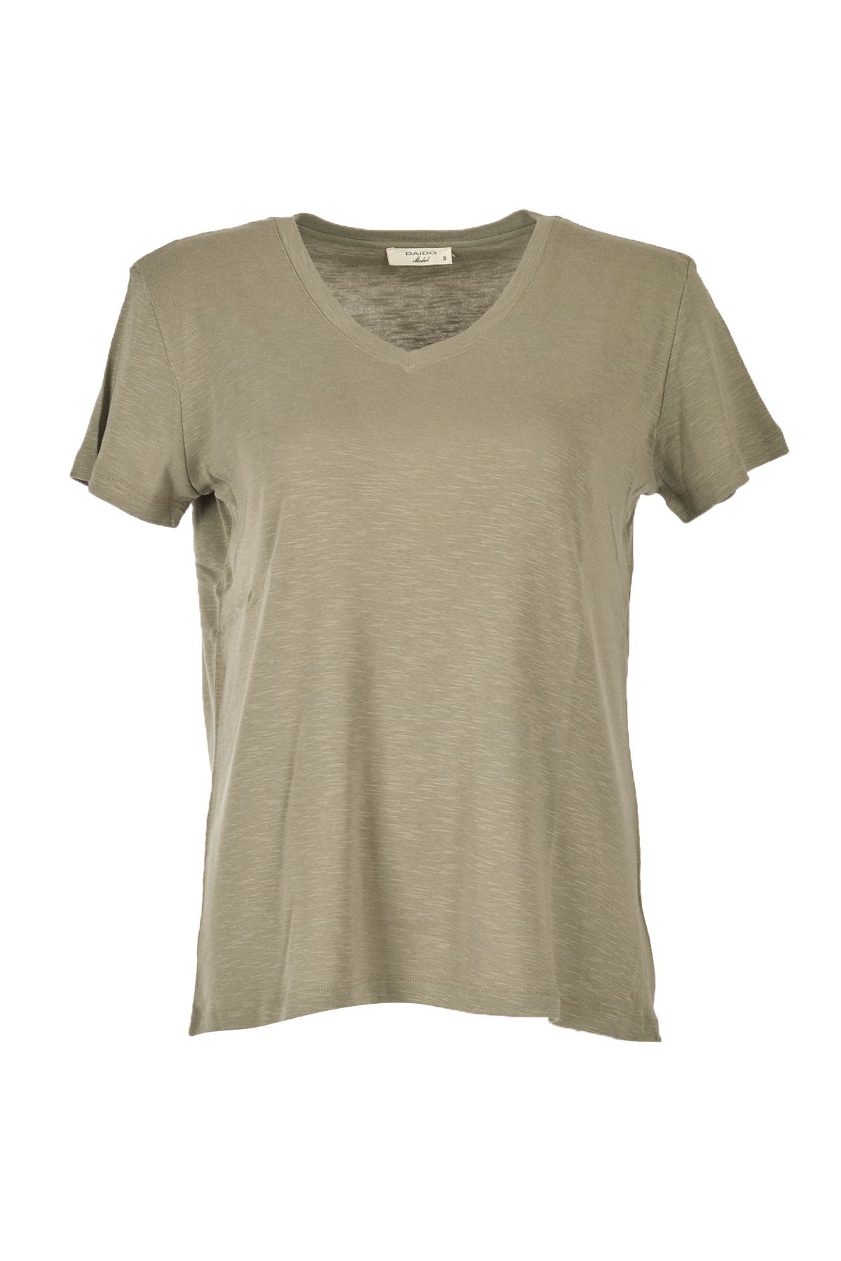 Daıdo Oversize V Yaka Kısa Kol Kadın T-Shirt - Rahat ve Şık Günlük Kombin