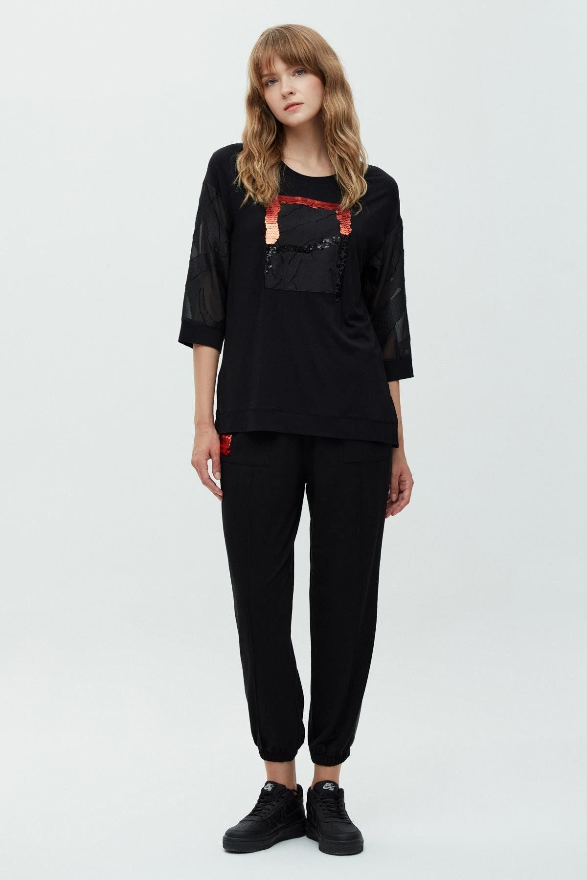 Daido Oversize Minimalist 3/4 Kol Kadın T-Shirt - Rahat ve Şık Translation missing: ar.content.product_image_main