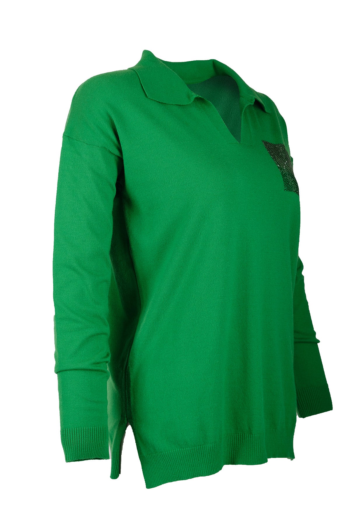 Daıdo Oversize Polo Yaka Kadın Tişört - Minimalist Tarz Translation missing: ar.content.product_image_secondary