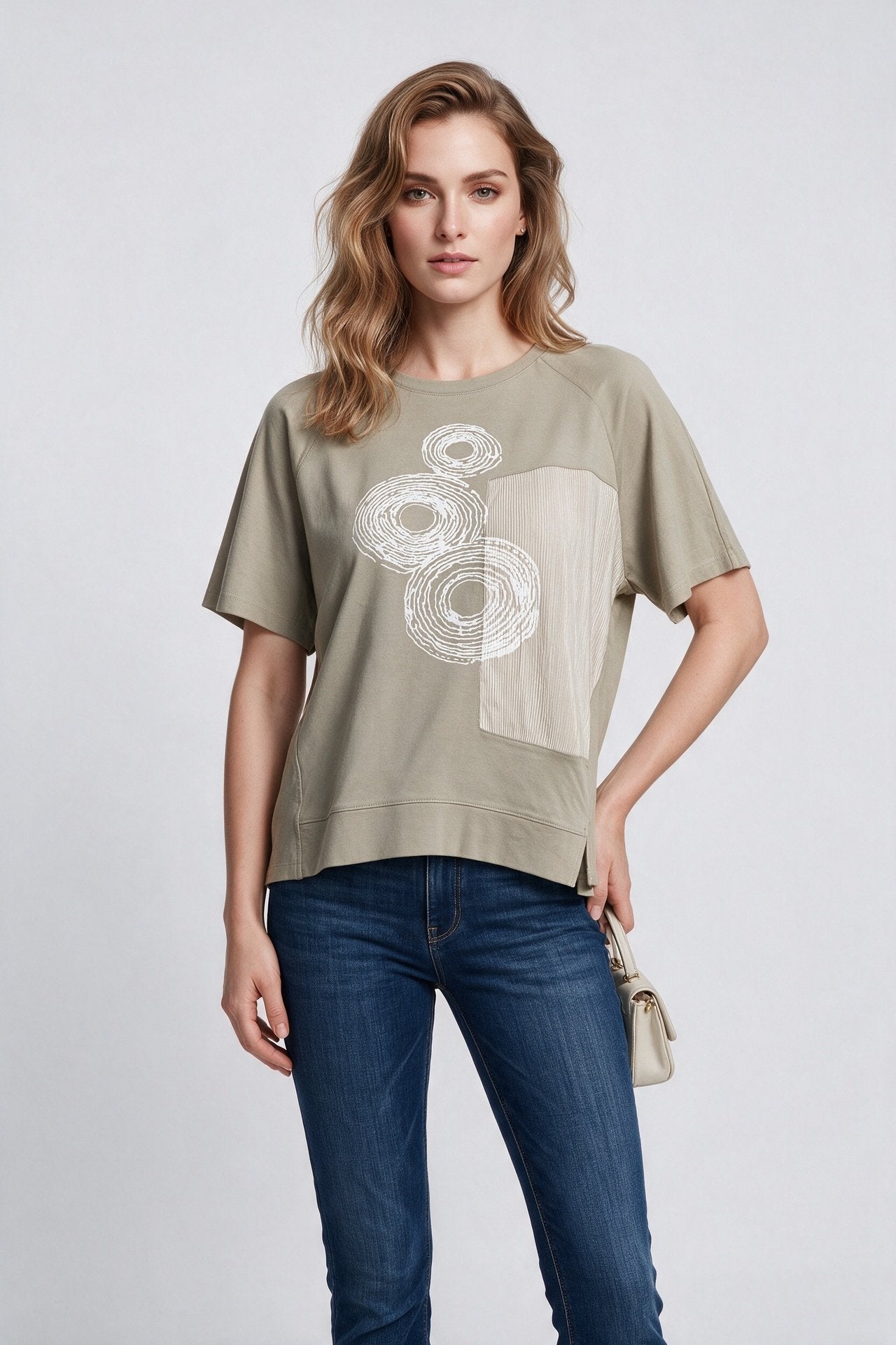 Daıdo Kadın Bisiklet Yaka Kısa Kollu Desen Baskılı Pamuk Karışımlı T-Shirt 20Y331900247 İkincil görsel