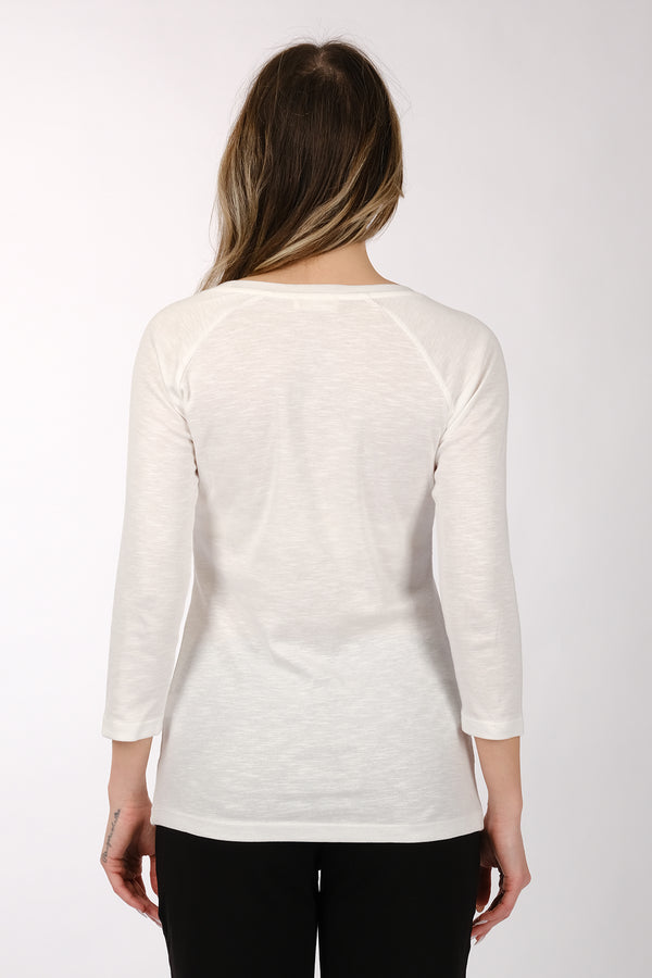 Daido Minimalist 3/4 Kol Yuvarlak Yaka Kadın T-Shirt - Günlük Şıklık
