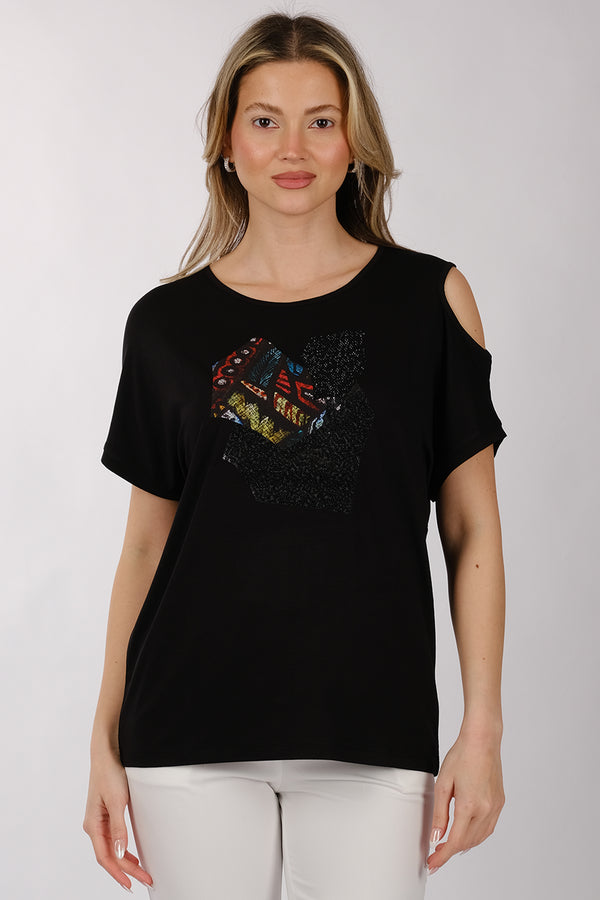 Daido Oversize Omuz Detaylı Kısa Kol Minimalist Kadın T-Shirt