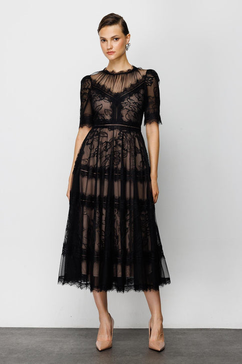 Dantel Abiye Elbise Nefeli  Beyaz -46