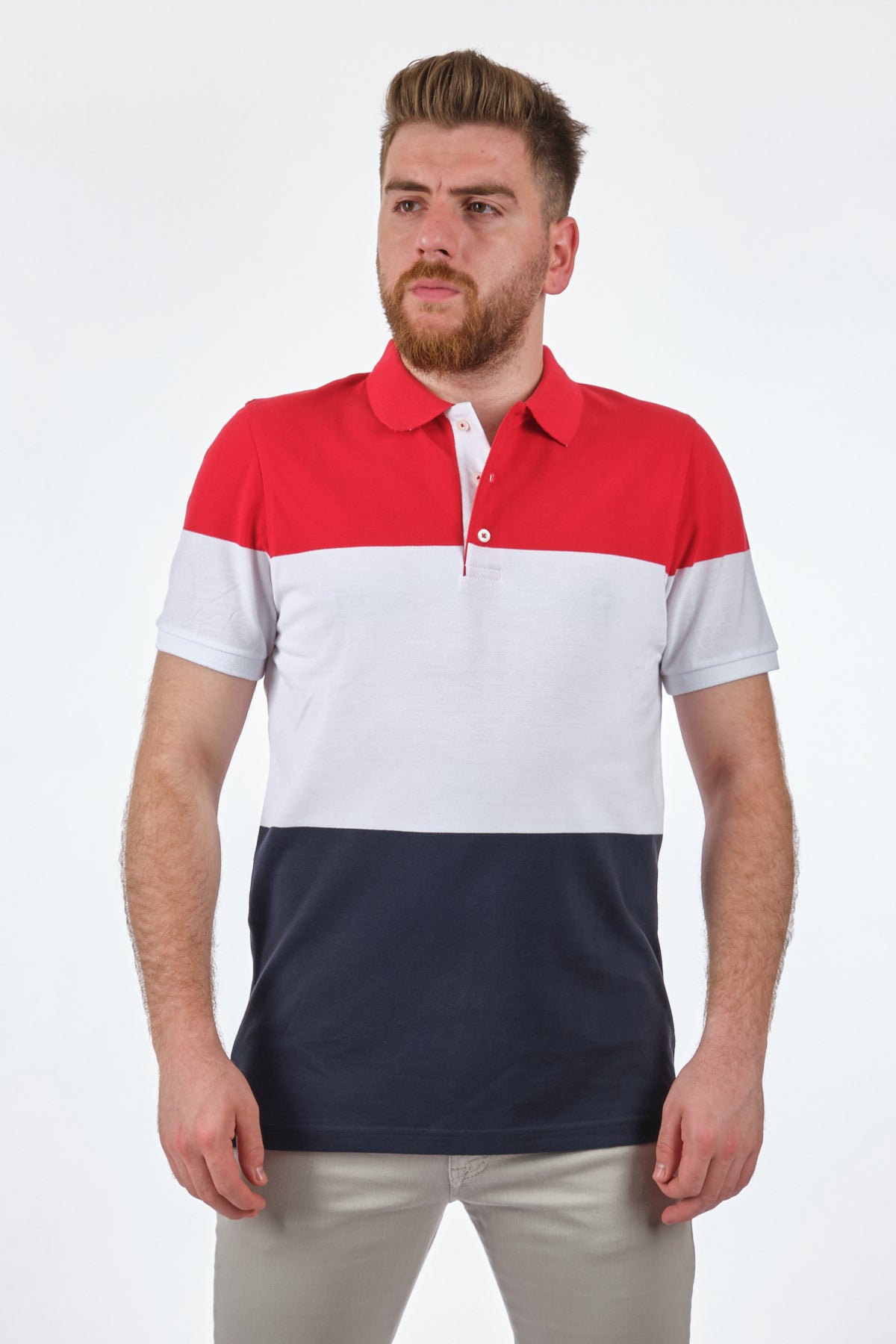 Desen Erkek Minimalist Polo Yaka Kısa Kol T-Shirt - Günlük Şıklık Translation missing: ar.content.product_image_main