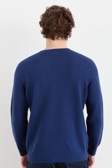 Desen Erkek Minimalist Yuvarlak Yaka Uzun Kol Kazak - Günlük Stil