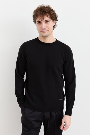 Desen Erkek Minimalist Yuvarlak Yaka Uzun Kol Kazak - Günlük Stil Ana görsel