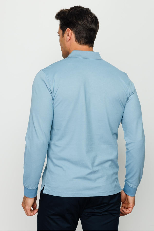 Desen Minimalist Uzun Kol Polo Yaka Erkek Sweatshirt - Rahat ve Şık