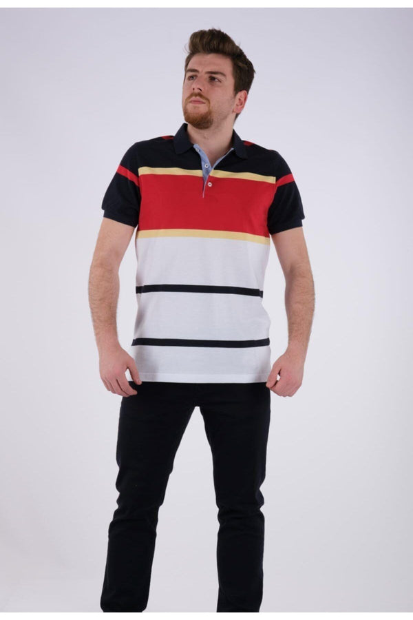 Desen Minimalist Polo Yaka Kısa Kol Erkek T-Shirt - Günlük Şıklık