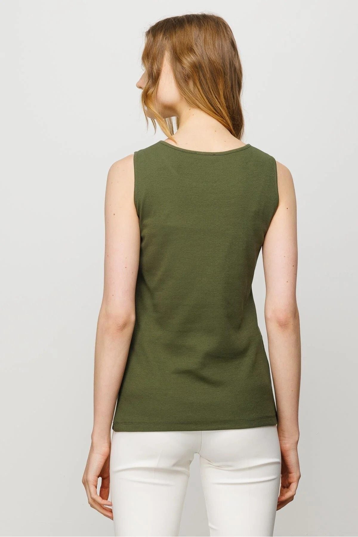 Desen Minimalist Kolsuz Yuvarlak Yaka Kadın T-Shirt - Günlük Stil
