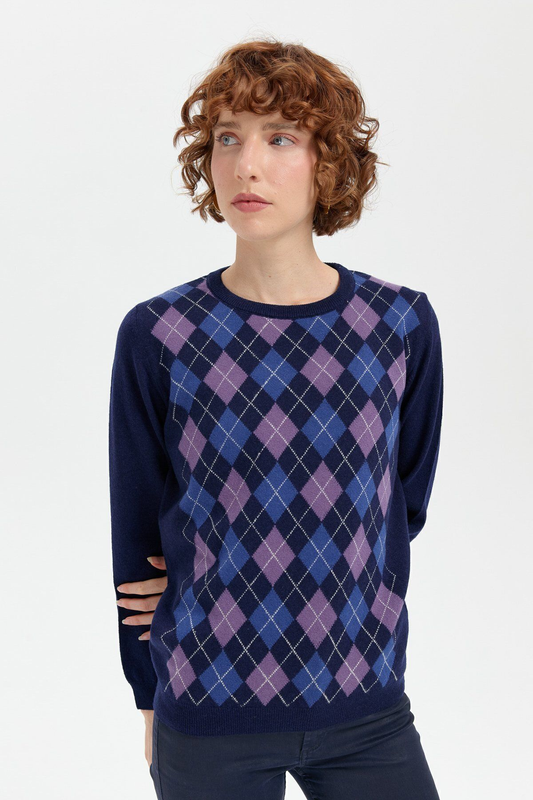 بلوزة نسائية منقوشة DSN24K24035