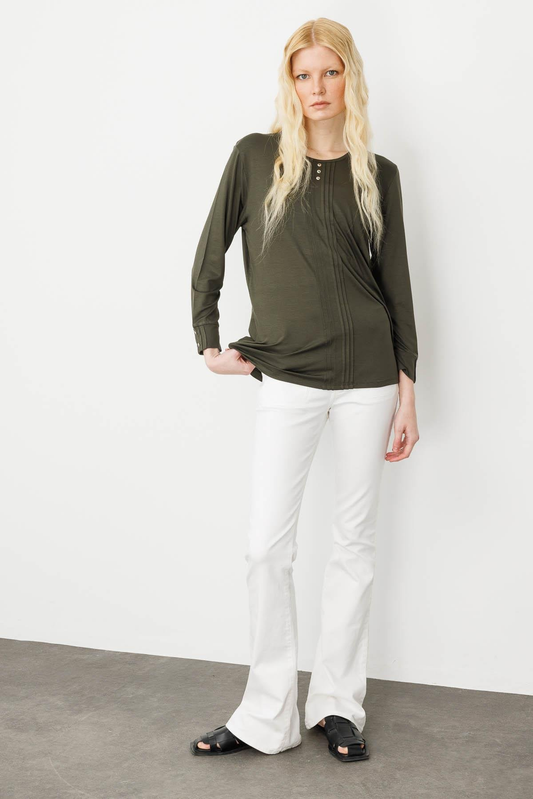 بلوزة نسائية منقوشة DSN25767