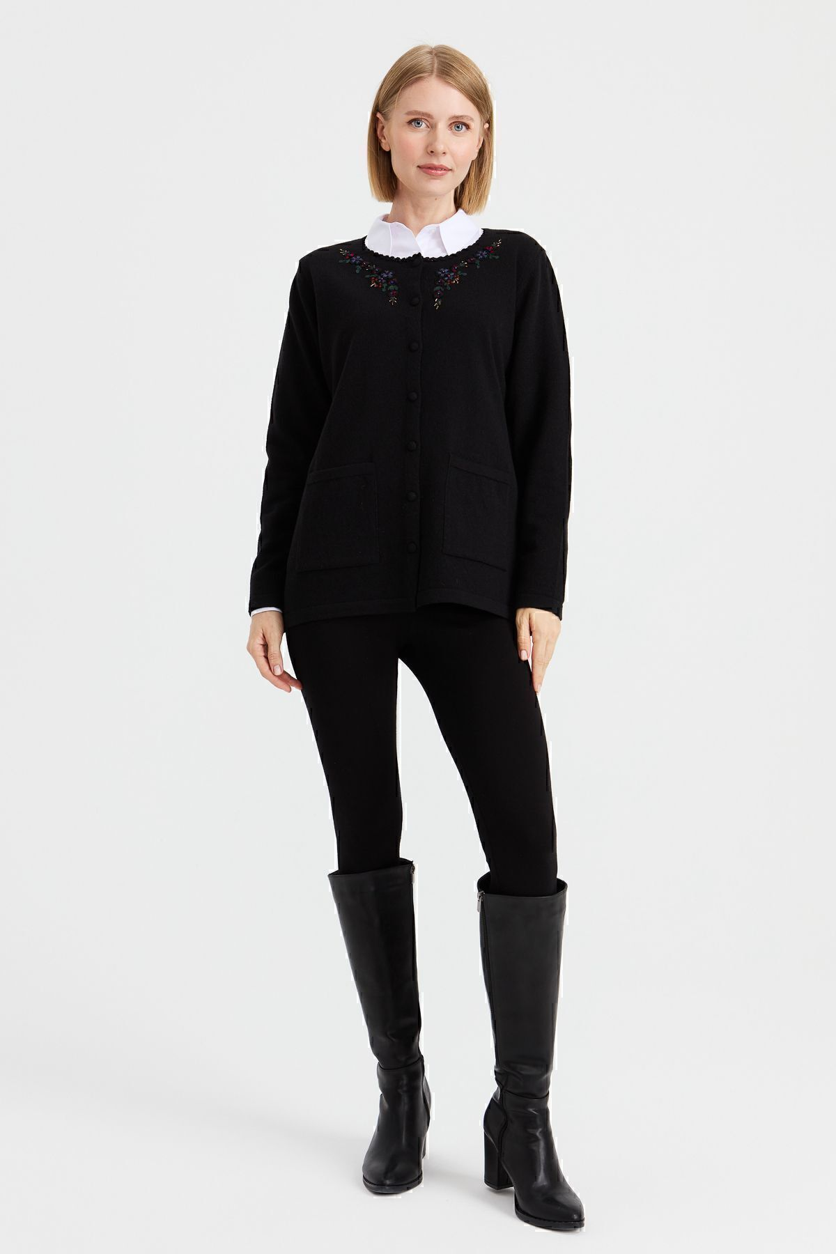 Desen Kadın Oversize Nakışlı Minimalist Ceket - Yeni Sezon Translation missing: tr.content.product_image_secondary