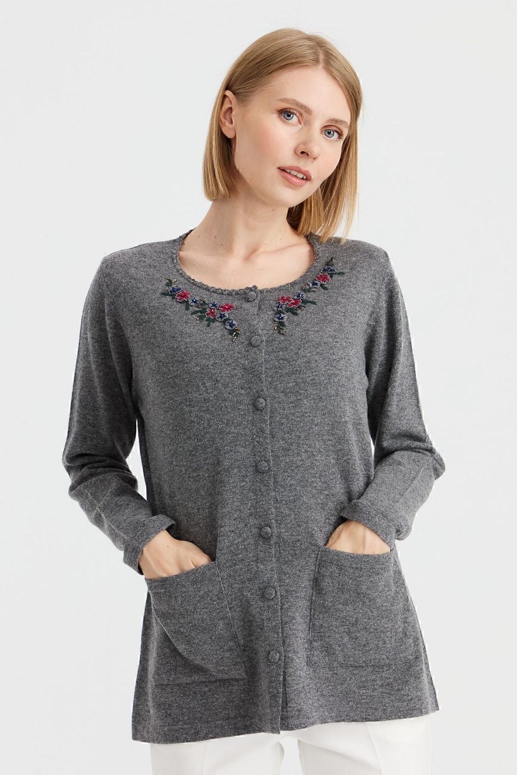 Desen Kadın Oversize Nakışlı Minimalist Ceket - Yeni Sezon
