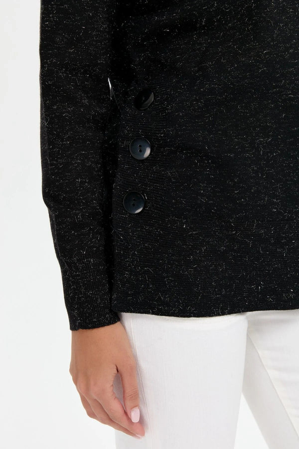 Desen Kadın Minimalist Uzun Kol Kazak - Regular Fit Yuvarlak Yaka