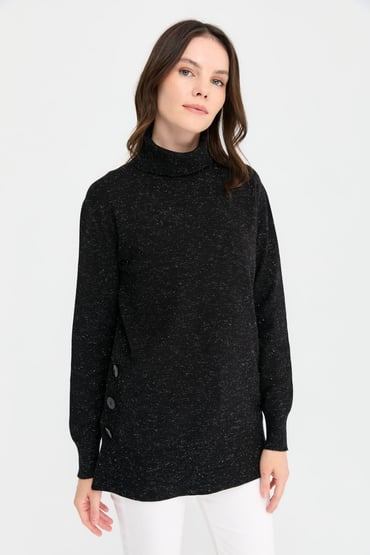 Desen Kadın Oversize Boğazlı Uzun Kol Kazak - Minimalist Stil