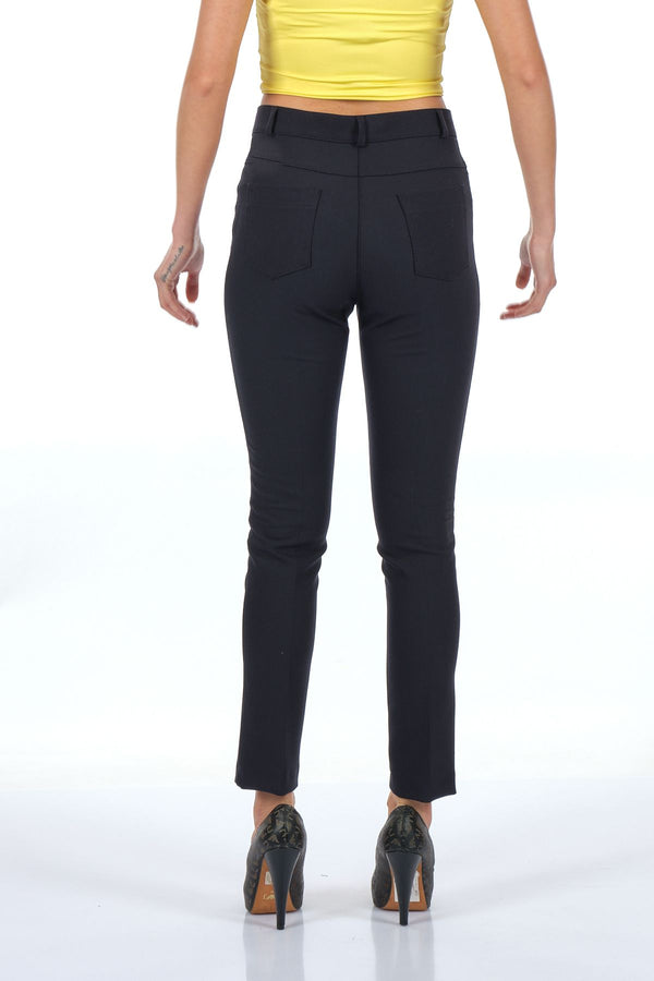 Desen Minimalist Yüksek Bel Dar Paça Kadın Pantolon - Günlük & İş
