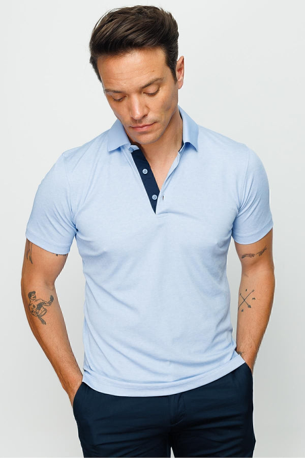 Desen Minimalist Polo Yaka Erkek T-Shirt - Kısa Kol - Rahat