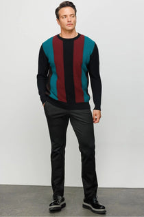 Desen Minimalist Vintage Erkek Uzun Kol Kazak - Regular Fit