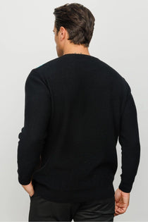 Desen Minimalist Vintage Erkek Uzun Kol Kazak - Regular Fit