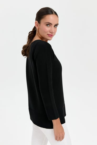 Desen Oversize Uzun Kol Kadın Kazak - Minimalist Stil