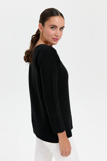 Desen Oversize Uzun Kol Kadın Kazak - Minimalist Stil