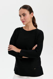 Desen Oversize Uzun Kol Kadın Kazak - Minimalist Stil
