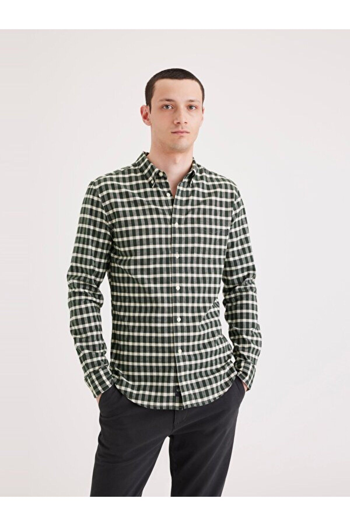Dockers Minimalist Kareli Uzun Kol Erkek Gömlek - Günlük & İş Translation missing: tr.content.product_image_main