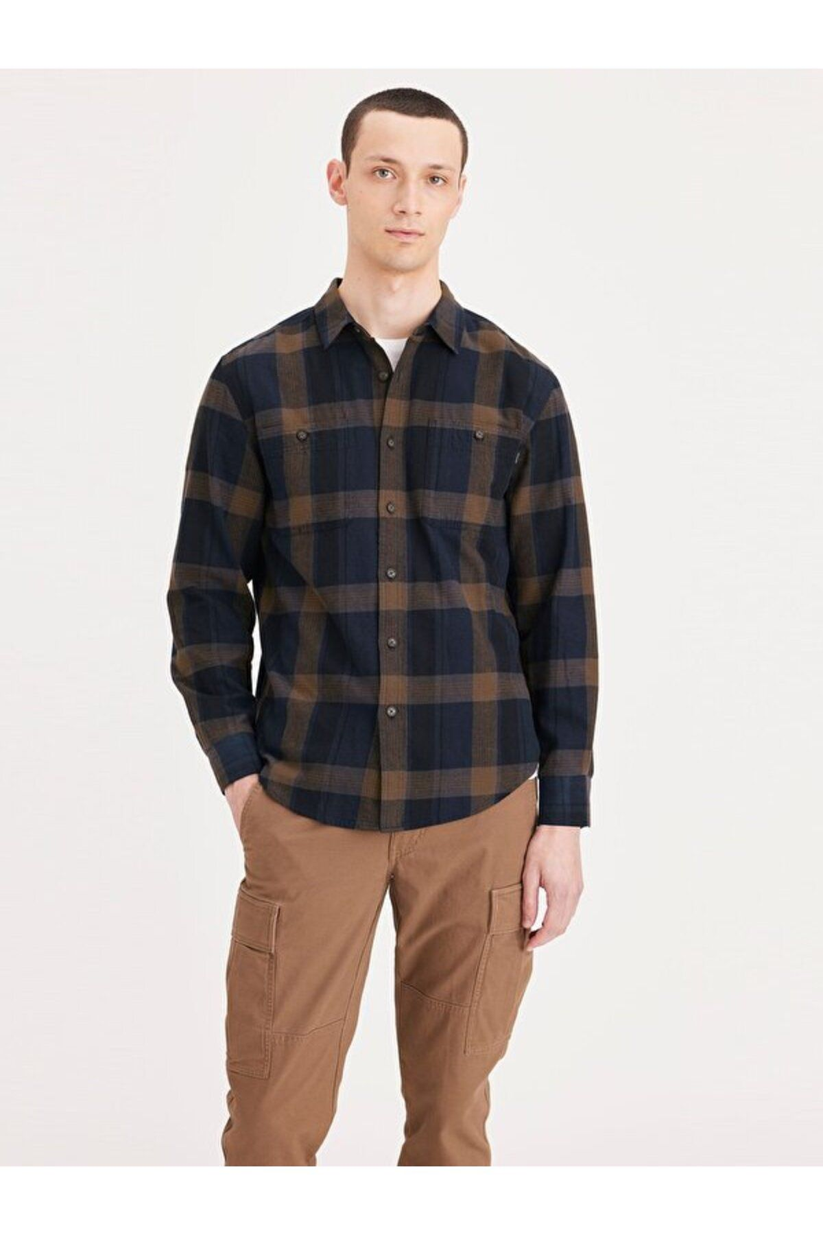 Dockers Minimalist Kareli Uzun Kol Erkek Gömlek - Günlük Şıklık Translation missing: tr.content.product_image_main