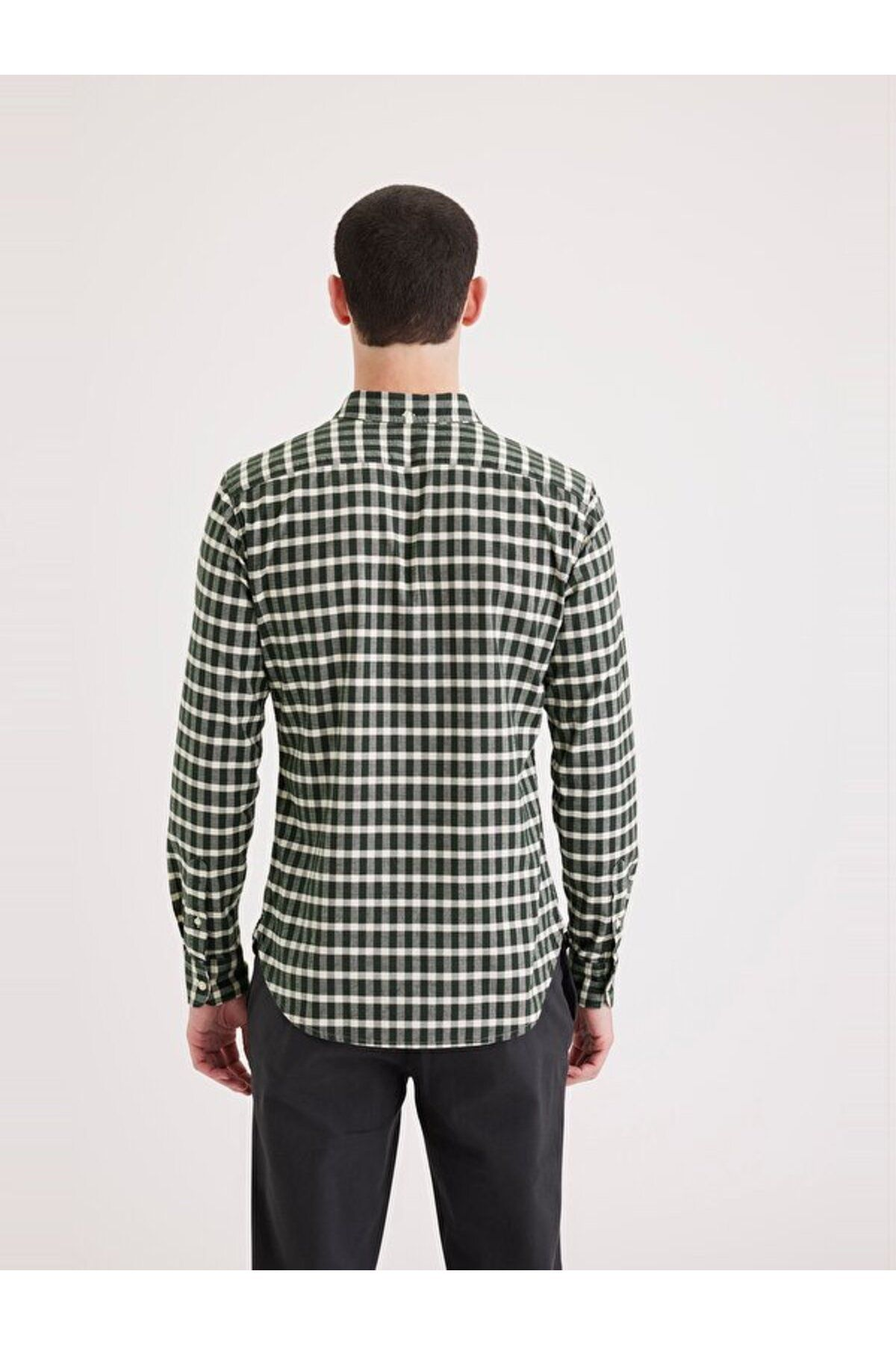 Dockers Minimalist Kareli Uzun Kol Erkek Gömlek - Günlük & İş İkincil görsel