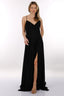 DORİDORCA İp Askılı V Yaka Simli Tül Kumaş Yırtmaçlı Maxi Boy Kadın Abiye 2246085