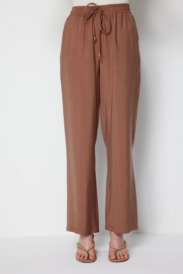 Ekol Beli Bağcıklı Bol Paça Pantolon 26YEKL01204