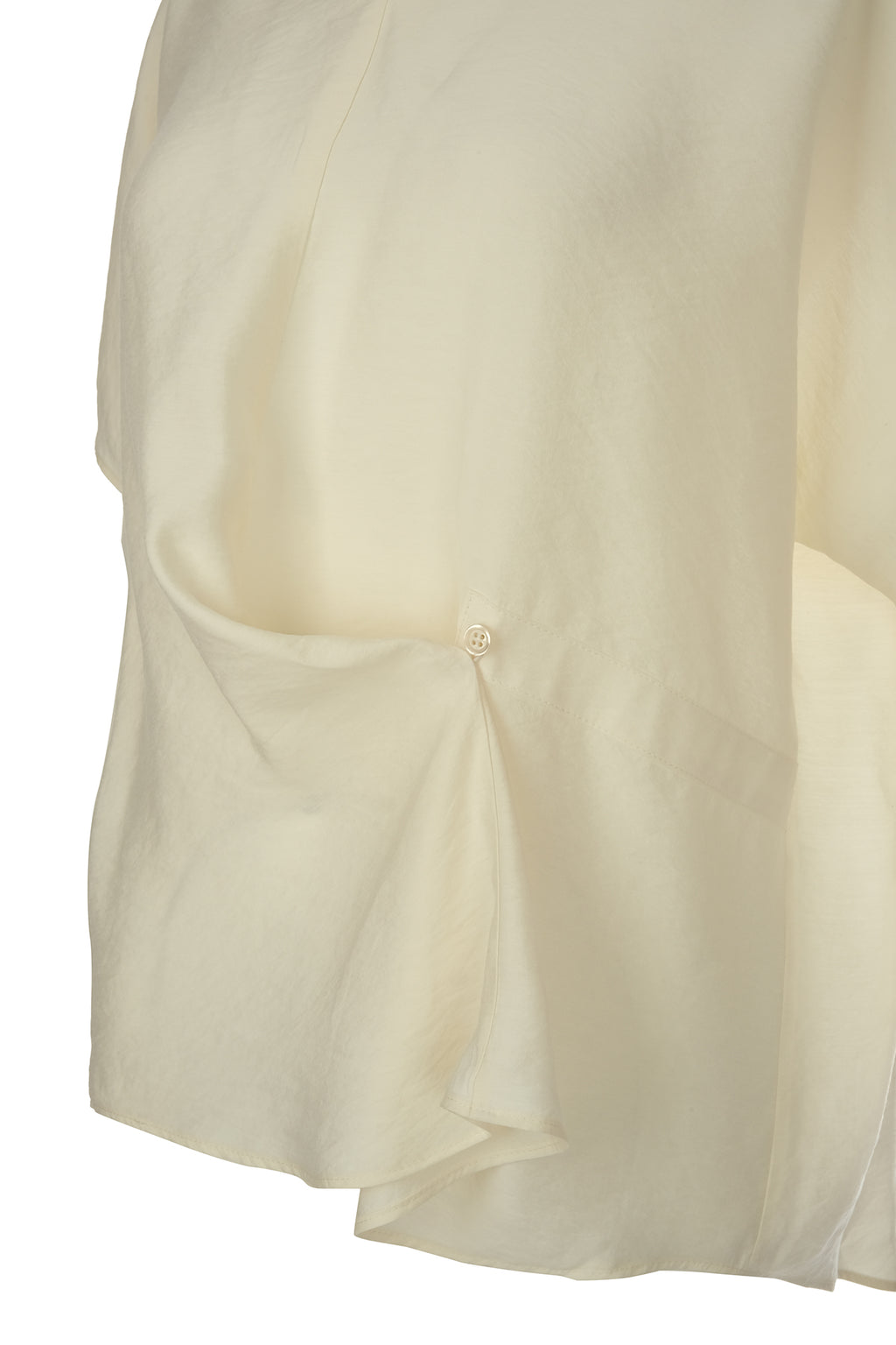 Ekol Oversize Kısa Kol V Yaka Saten Bluz - Minimalist Tarz