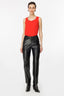Ekol Kadın Deri Look Midi Pantolon - Minimalist Günlük Stil - Metalik Detaylar