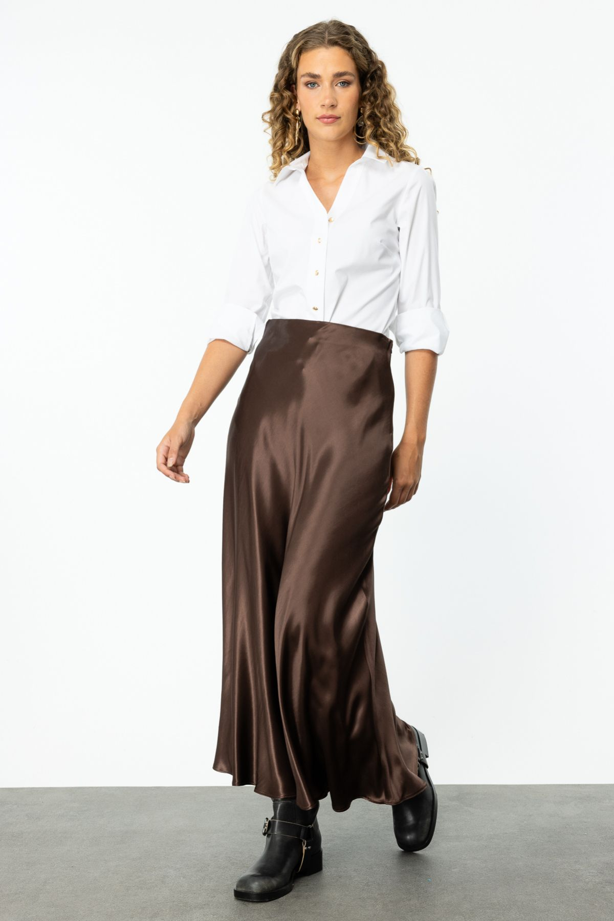 Ekol Minimalist Maxi Saten Etek - Şık ve Rahat Translation missing: ar.content.product_image_secondary