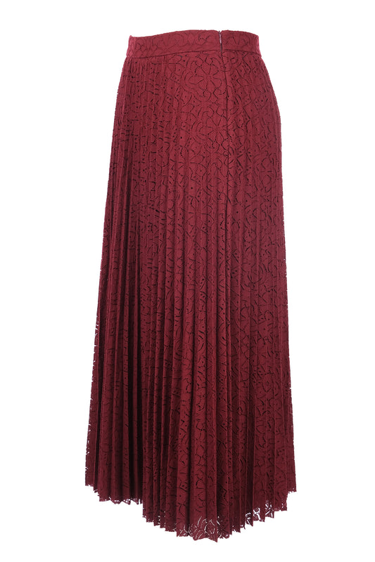 تنورة إيكول النسائية متوسطة الطول من الدانتيل المطوي - تصميم أنيق وعصري مناسب للإطلالات اليومية